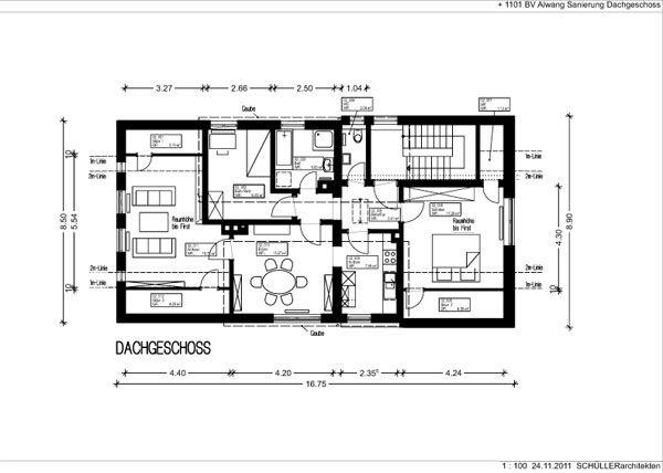 Aktueller Grundriss der DG Wohnung